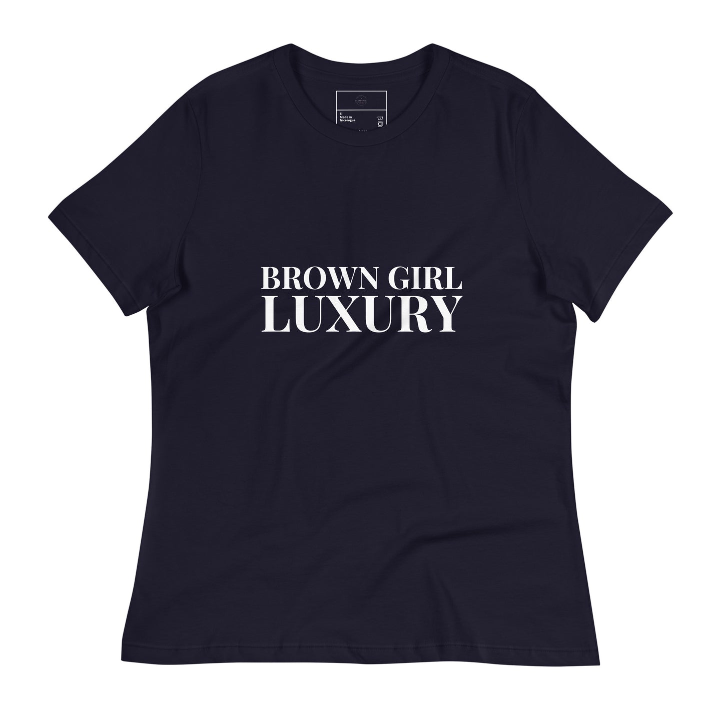 BROWN GIRL LUXURY Black Relaxed T-Shirt