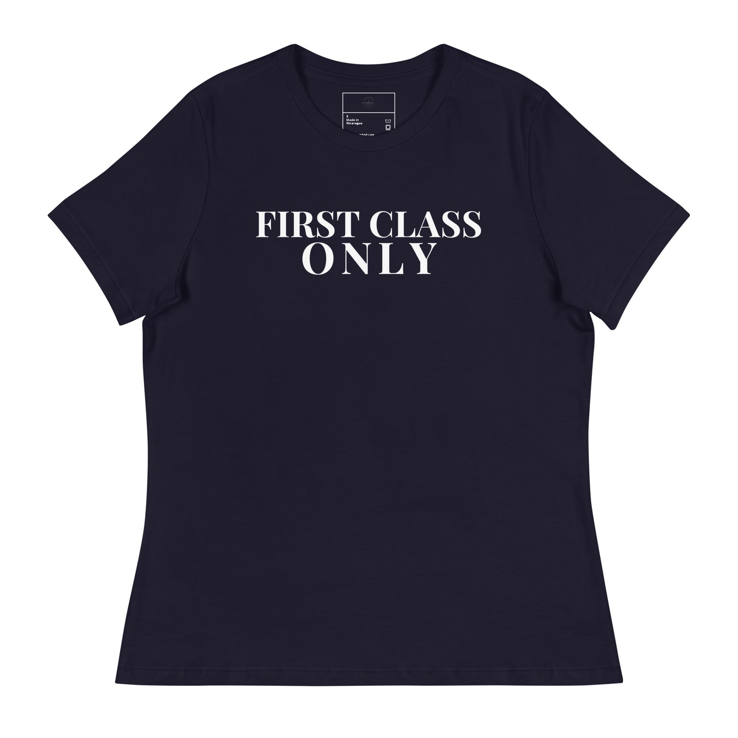 FIRST CLASS ONLY Women's Relaxed Black T-Shirt