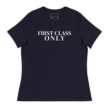 FIRST CLASS ONLY Women's Relaxed Black T-Shirt
