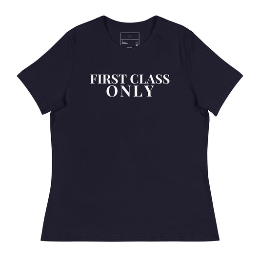 FIRST CLASS ONLY Women's Relaxed Black T-Shirt