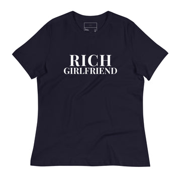 RICH GIRLFRIEND Women's Relaxed Black T-Shirt