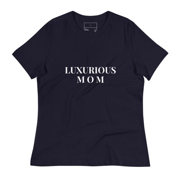 LUXURIOUS MOM Women's Relaxed Black T-Shirt
