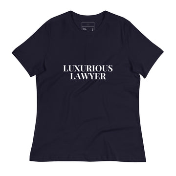 LUXURIOUS LAWYER Women's Relaxed Black T-Shirt