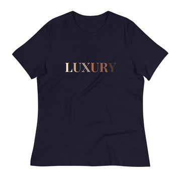 NUDE GRADIENT "LUXURY" Women's Relaxed Black T-Shirt