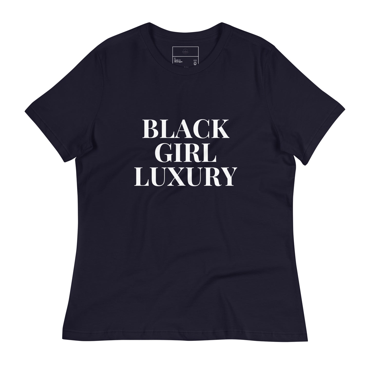 BLACK GIRL LUXURY Women's Relaxed Black T-Shirt