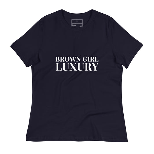 BROWN GIRL LUXURY Black Relaxed T-Shirt